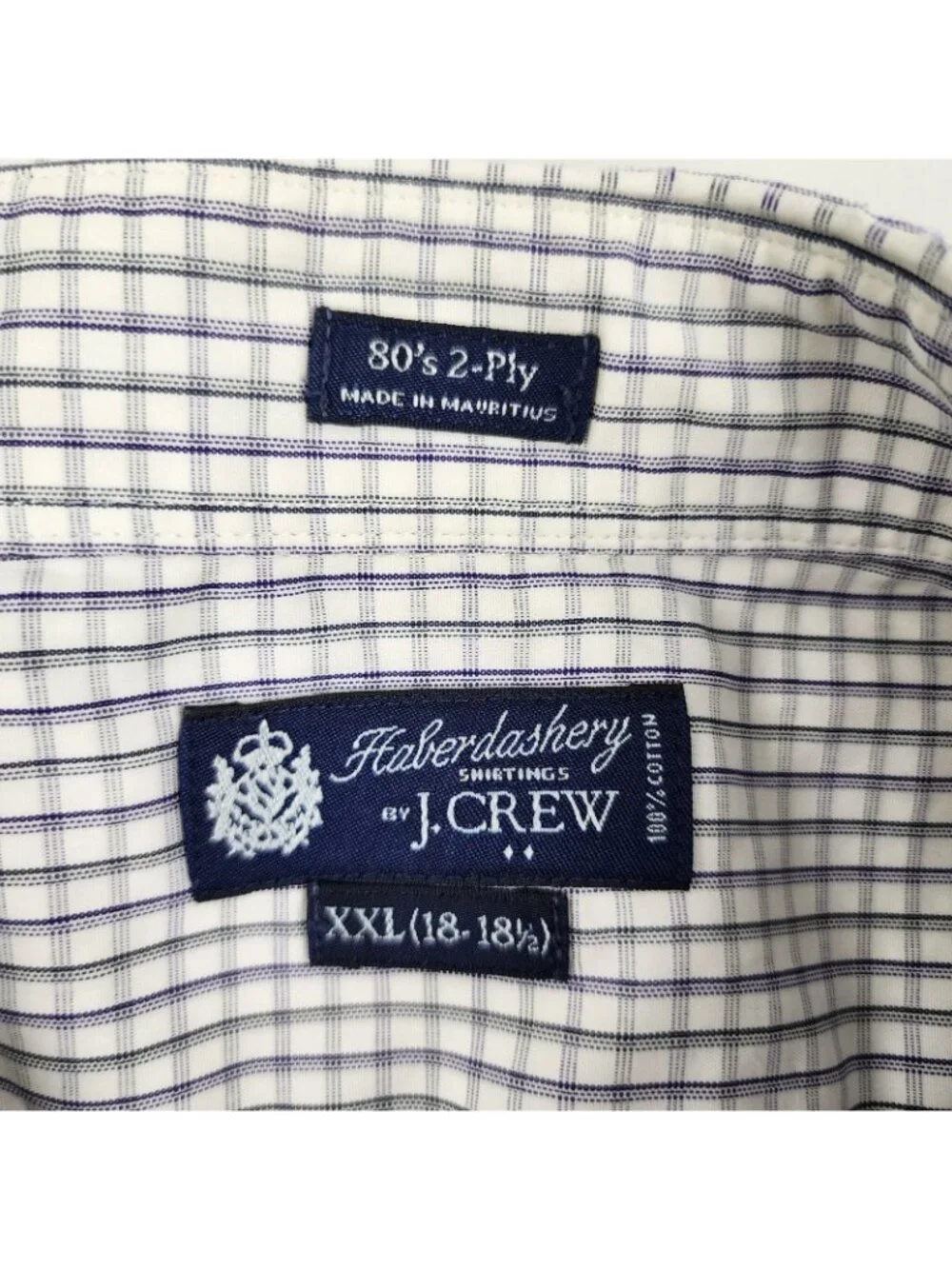 J. Crew Vintage Shirt Mens XXL Multi Haberdashery Grid L/S Button Up 80s 2Ply